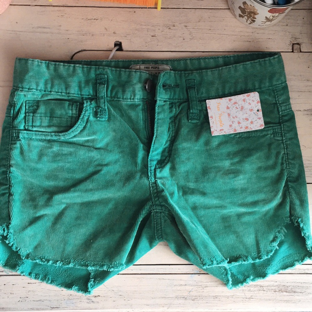 Free people corduroy green shorts size 25